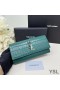 Yves Saint Laurent Suuri Cassandra Purkaa Bifold Lompakko Krokotiili Kohokuvioitu Nahka Vihreä