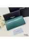 Yves Saint Laurent Suuri Cassandra Purkaa Bifold Lompakko Krokotiili Kohokuvioitu Nahka Vihreä