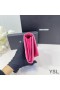 Yves Saint Laurent Suuri Cassandra Purkaa Bifold Lompakko Krokotiili Kohokuvioitu Nahka Rose