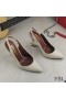 Yves Saint Laurent Opyum Slingback Pumput Sileä Nahka Kulta Kantapää Beige
