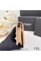 Yves Saint Laurent Pieni Cassandra Bifold Lompakko Poimutettu Matelasse Nahka Aprikoosi