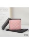 Yves Saint Laurent Pieni Gaby Trifold Lompakko Tikattu Karitsannahka Vaaleanpunainen/Kulta