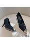 Yves Saint Laurent Vesper Pumput Tweed ja Nahka Musta