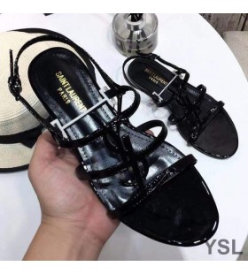 Yves Saint Laurent Cassandra Avoin Sandaalit Kiiltonahka Musta
