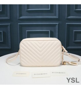 Yves Saint Laurent Lou Kamera Laukku Matelasse Nahka-Valkoinen/Kulta
