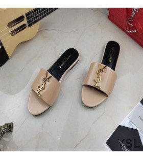 Yves Saint Laurent Monogrammi Liukuu Kiiltonahka Beige