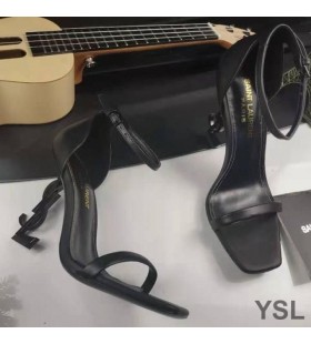 Yves Saint Laurent Opyum Sandaalit Tasainen Nahka Musta Kantapää Musta