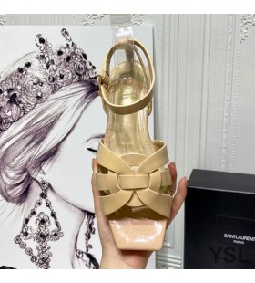 Yves Saint Laurent Tribute Flat Sandaalit Kiiltonahka Beige