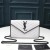 Yves Saint Laurent Monogram Chain Wallet In Grained Matelasse Leather White/Black