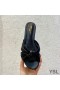 Yves Saint Laurent Bianca Diapositives En Cuir Lisse Noir