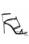 Yves Saint Laurent Cassandra Sandales En Cuir Verni Noir