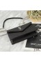 Yves Saint Laurent L'Enveloppe De La Chaîne Porte-Monnaie Dans Texturé Cuir Matelassé Noir/Argent