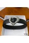 Yves Saint Laurent Au Cœur De La Ceinture En Cuir Nappa Noir/Argent