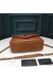 Yves Saint Laurent Moyen College Sac De Chaîne En Plissé Cuir Matelassé Marron/Or