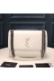Yves Saint Laurent Moyen Niki De La Chaîne Sac Plissé Et Cuir Matelassé Blanc/Argent