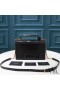 Yves Saint Laurent Medium Sunset Satchel In Crocodile-Embossed Shiny Leather Black/Gold