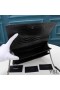 Yves Saint Laurent Moyen Coucher De Soleil Sac En Crocodile-Embossed Cuir Brillant Noir/Argent