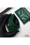Yves Saint Laurent Monogramme De La Carte En Cas Matelassé En Cuir D'Agneau Vert/Or