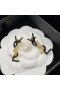 Yves Saint Laurent Opyum Boucles d'oreilles En Métal, Émail et Cristaux Or/Noir