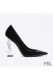 Yves Saint Laurent Opyum Pompes En Cuir verni avec de l'Argent Talon Noir
