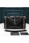 Yves Saint Laurent Petit Loulou Inhalateur Sac Matelassé En Cuir D'Agneau Noir/Argent