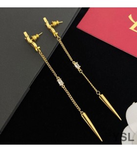 Yves Saint Laurent Opyum Spike Earrings In Metal and Rhinestone Gold