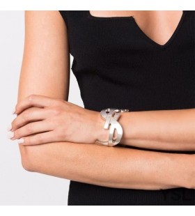 Yves Saint Laurent Opyum Twist, Bracelet Manchette En Métal Argenté