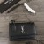 Yves Saint Laurent Moyen Coucher De Soleil Sac De Chaîne En Cuir Noir/Argent