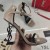 Yves Saint Laurent Opyum Sandales En Cuir verni Noir Talon Abricot