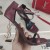 Yves Saint Laurent Opyum Sandales En Cuir Lisse avec de l'Or Talon Bourgogne