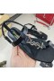 Yves Saint Laurent Cassandra Flache Sandalen mit Brückenkopf-Schleife In Glattleder Schwarz