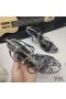 Yves Saint Laurent Cassandra Sandalen Python Leder Schwarz