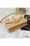 Yves Saint Laurent Envelope Chain Wallet, Strukturierte Matelasse Leder Apricot/Gold