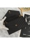 Yves Saint Laurent Envelope Chain Wallet, Strukturierte Matelasse Leder-Schwarz/Gold