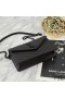 Yves Saint Laurent Envelope Chain Wallet, Strukturierte Matelasse Leder Schwarz