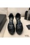 Yves Saint Laurent Jodie Plattform Sandalen Gesteppte Leder Schwarz
