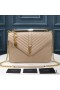 Yves Saint Laurent Großen Klassischen College-Chain Bag In Matelasse Leder Apricot/Gold