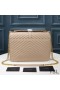 Yves Saint Laurent Großen Klassischen College-Chain Bag In Matelasse Leder Apricot/Gold
