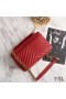 Yves Saint Laurent Medium Klassische College-Chain Bag In Matelasse-Leder Rot/Gold