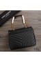 Yves Saint Laurent Medium Loulou Chain Bag In Y-Matelasse-Leder-Schwarz/Gold
