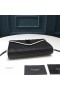 Yves Saint Laurent Monogramm Kette Brieftasche Aus Genarbtem Matelasse-Leder Schwarz/Weiß