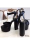 Yves Saint Laurent Paige Platform Sandals In Glattleder Schwarz