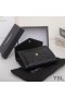 Yves Saint Laurent Kleine Gaby Dreifachem Wallet Gestepptes Lammfell Schwarz/Gold