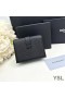 Yves Saint Laurent Kleine Linie Bifold Brieftasche Aus Genarbtem Leder Schwarz