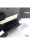Yves Saint Laurent Kleine Linie Bifold Brieftasche Aus Genarbtem Leder Schwarz
