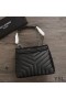 Yves Saint Laurent Kleine Loulou Chain Bag In Y-Matelasse-Leder Schwarz/Silber
