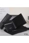 Yves Saint Laurent Kleine Monogramm Ost/West-Geldbörse In Glattleder Schwarz