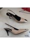 Yves Saint Laurent Vesper Slingback Pumps In Patent Leder Apricot