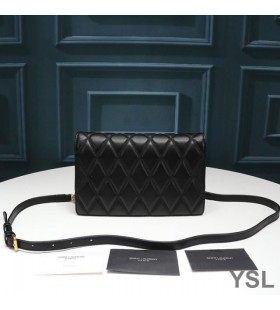 Yves Saint Laurent Angie Kette Tasche Diamant-Gesteppte Lammfell Schwarz/Gold