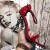 Yves Saint Laurent Opyum Sandals In Patent Leder mit Schwarz Ferse Rot
